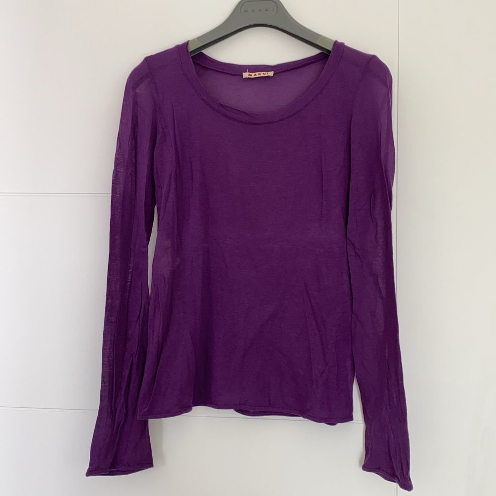 MARNI Scoop Neck Long Sleeve Top